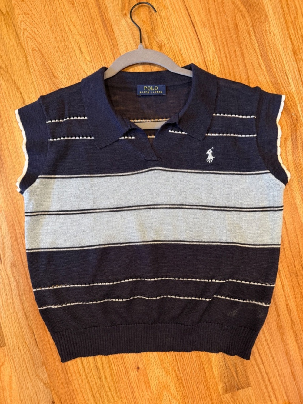 Polo by Ralph Lauren navy blue knit sweater vest size M (fits Small)